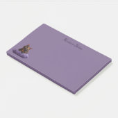 紫のクッションの上の漫画の亀の地獄の子猫 ポストイット (アングル)