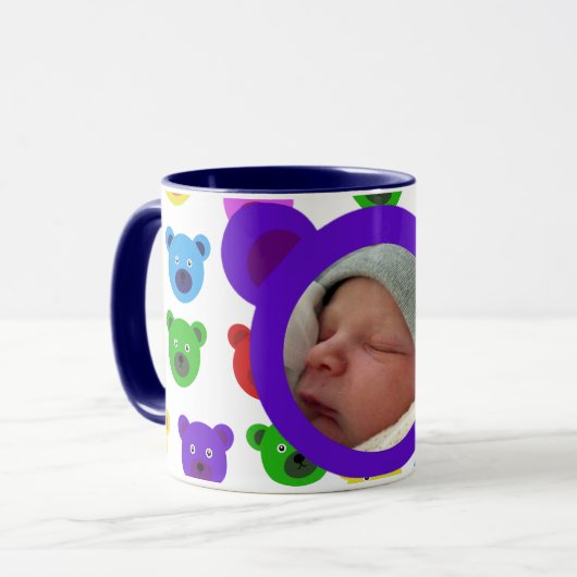 紫のクマ マグカップ (正面左)