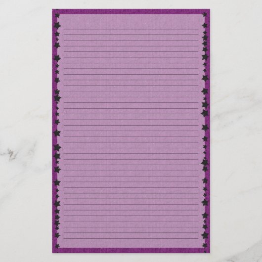 紫のクモの巣立ち文房具 便箋 (正面)