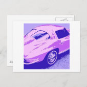 紫のクラシック割り窓コルベット ポストカード (正面/裏面)