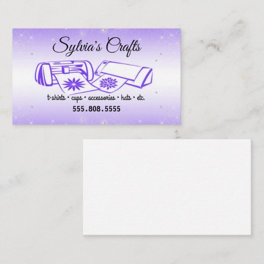 紫のクラフティングビニル名刺 名刺 (正面/裏面)