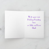 紫のクリスコンテンポラリーマスツリーでの喜び シーズンカード (内部)