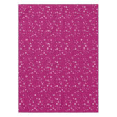 紫のクリスマスのスノーフレーク・パターン テーブルクロス (正面)