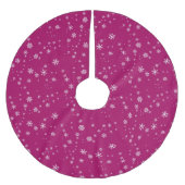 紫のクリスマスのスノーフレーク・パターン ブラッシュドポリエステルツリースカート (正面)