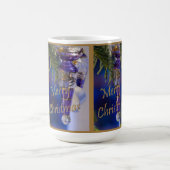 紫のクリスマスの飾り コーヒーマグカップ (中央)