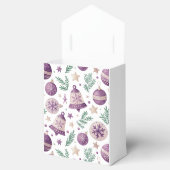 紫のクリスマスオーナメントとベルのビーフボックス フェイバーボックス (オープン)