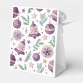 紫のクリスマスオーナメントとベルのビーフボックス フェイバーボックス (裏面サイド)