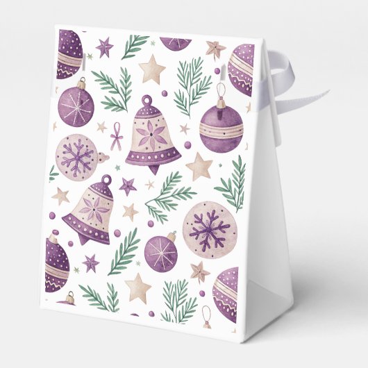 紫のクリスマスオーナメントとベルのビーフボックス フェイバーボックス (裏面サイド)