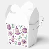 紫のクリスマスオーナメントとベルのビーフボックス フェイバーボックス (オープン)