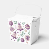 紫のクリスマスオーナメントとベルのビーフボックス フェイバーボックス (正面サイド)