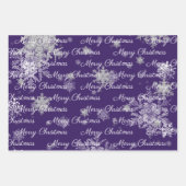 紫のクリスマスオーナメントラッピング紙シート ラッピングペーパーシート (正面3)