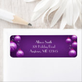 紫のクリスマスオーナメント |カスタム休日の返品 ラベル (インサイチュ)