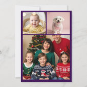 紫のクリスマスカード（ライトと写真） シーズンカード (裏面)