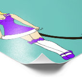 紫のクリスマスキャットガール フォトプリント            (角)