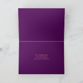 紫のクリスマスツリーとオーナメント シーズンカード (内部)