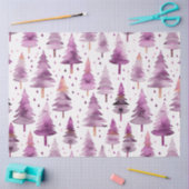 紫のクリスマスツリーと星クリスマス 薄葉紙 (クラフト)