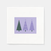 紫のクリスマスツリー スタンダードカクテルナプキン (正面)