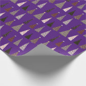 紫のクリスマスツリー ラッピングペーパー (角)