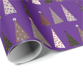 紫のクリスマスツリー ラッピングペーパー (ロールコーナー)
