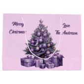 紫のクリスマスツリー ラージペーパーバッグ (裏面)