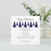 紫のクリスマスツリー 招待状 (スタンド正面)