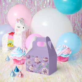 紫のクリスマスベルとオーナメントのお願い箱 フェイバーボックス