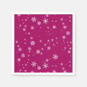 紫のクリスマスホリデーのスノーフレーク・パターン スタンダードカクテルナプキン (正面)