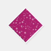 紫のクリスマスホリデーのスノーフレーク・パターン スタンダードカクテルナプキン (角)