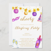 紫のクリスマス招待状 招待状 (正面)