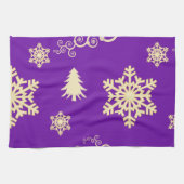紫のクリスマス キッチンタオル (横)