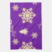 紫のクリスマス キッチンタオル (縦)