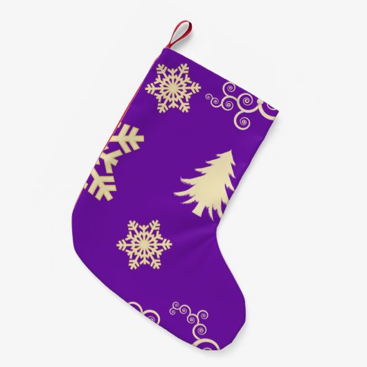 紫のクリスマス スモールクリスマスストッキング (正面 (吊り時))
