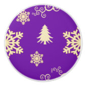 紫のクリスマス セラミックノブ (正面)