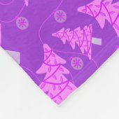 紫のクリスマス フリースブランケット (角)