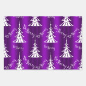 紫のクリスマス ラッピングペーパーシート (正面)