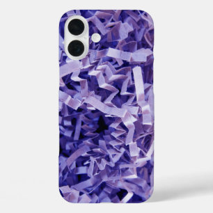 紫のクリンズシュレッダー紙写真 iPhone 16 PLUSケース
