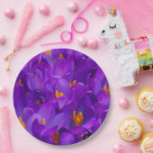 紫のクロキュース畑 ペーパープレート (パーティー)