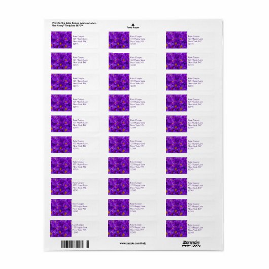 紫のクロキュース畑 ラベル (フルシート)