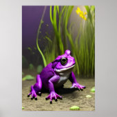 紫のクールカエル | AIアートポスター ポスター (正面)