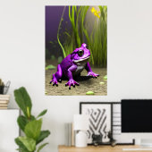 紫のクールカエル | AIアートポスター ポスター (ホームオフィス)