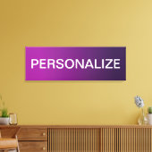 紫のグラデモダンーションと編グラデーション集可能な白色文字 キャンバスプリント (インサイチュ (リビング))