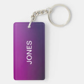 紫のグラデモダンーションと編グラデーション集可能な白色文字 キーホルダー (裏面)