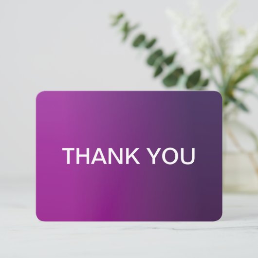 紫のグラデモダンーションと編グラデーション集可能な白色文字 サンキューカード (スタンド正面)