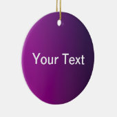 紫のグラデモダンーションと編グラデーション集可能な白色文字 セラミックオーナメント (右)