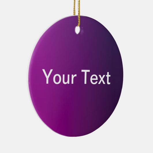 紫のグラデモダンーションと編グラデーション集可能な白色文字 セラミックオーナメント (右)