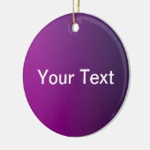 紫のグラデモダンーションと編グラデーション集可能な白色文字 セラミックオーナメント (左)