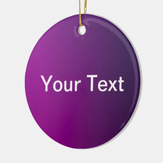 紫のグラデモダンーションと編グラデーション集可能な白色文字 セラミックオーナメント (左)