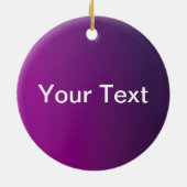 紫のグラデモダンーションと編グラデーション集可能な白色文字 セラミックオーナメント (裏面)
