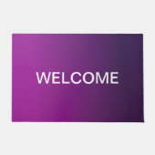 紫のグラデモダンーションと編グラデーション集可能な白色文字 ドアマット (正面)