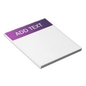 紫のグラデモダンーションと編グラデーション集可能な白色文字 ノートパッド (アングル)